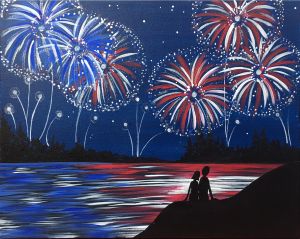 Red, White and BOOM! Debbie Moore, Firework Painting, American Flag Painting, Red White And Boom, Patriotic Art, Flag Painting, Canvas Painting Ideas, Cute Canvas Paintings, Holiday Painting