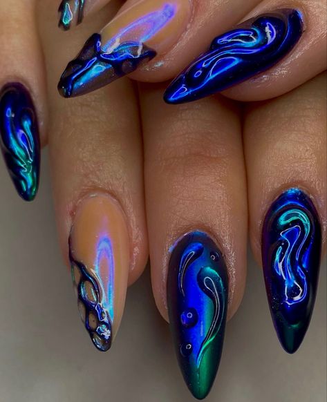 App Filter, Hippie Nails, Airbrush App, Crazy Nails, Acrylic Nails Coffin Pink, Metallic Nails, Oval Nails, Holographic Nails, Nail Art Ideas