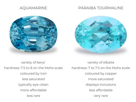 Aquamarine vs Paraiba Tourmaline: What's the Difference? | Diamond Buzz Blue Tourmaline Ring, Tanker Ship, Paraiba Tourmaline Ring, Gemstones Chart, Artsy Jewelry, Jewelry Knowledge, The Bling Ring, Art Jewelry Design, Jewelry Education