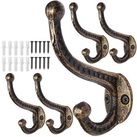 PRICES MAY VARY. 【Large Size:】:Single hook size:5 1/8’’L * 1 3/16’’W * 2 5/8’’H. Large size rustic wall hooks for hanging. 【Extremely Heavy Duty】: These coat hook are made of solid cast iron,extremely heavy duty and substantial,not easy to bend,well-constructed for longer daily use. 【DIY】: Ideal to use these rustic coat hooks to make a homemade coat rack for wall. 【Anti-skid】: Top Hook Projection:2 5/8’’ inch .The large coat hook with long prong,anti skid, the clothes won't slip off the hooks. 【 Rustic Towel Hooks, Vintage Towel Hooks, Rustic Coat Hooks, Rustic Wall Hooks, Farmhouse Mudroom, Mudroom Closet, Entryway Hooks, Cast Iron Hooks, Rustic Entryway