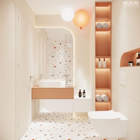 KIDS BATHROOM on Behance Modern Kids Bathroom, Funky Bathroom, Kids Bathroom Design, Washroom Design, Bathroom Design Inspiration, Bathroom Design Decor, Toilet Design, Bathroom Inspiration Decor, Bathroom Design Luxury