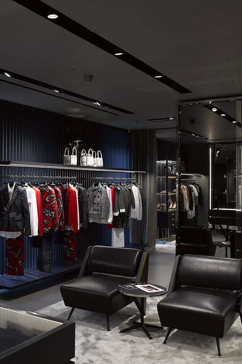 DSquared2 Opens London Flagship Store | FashionBeans Mens Clothing Boutique Interior, Mens Boutique Interior, Man Closet Ideas, Men’s Boutique, Mens Clothing Store Interior Design, Mens Boutique Interior Design, Clothes Shop Interior Design, Men Living Room Ideas Apartments, Men Room Decor Ideas