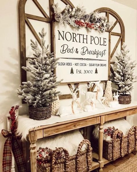 bed North Pole Bed &amp; Breakfast / Farmhouse Style / Rustic / Home Decor / Hand . - North Pole Bed Wood Sign Christmas, Decor Steals, Hand Painted Wood Sign, Christmas Signs Wood, Christmas Bedroom, Painted Wood Signs, Christmas Porch, Background Black, Farmhouse Christmas Decor