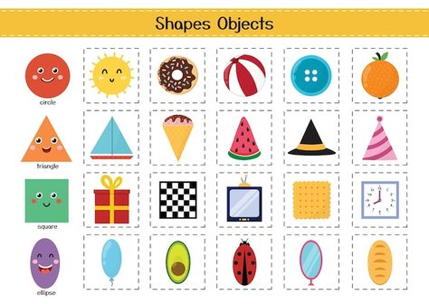 Book Worksheet, Kitty Party Themes, Worksheet Math, Basic Geometric Shapes, Outline Pictures, Shapes Worksheet Kindergarten, School Kids Crafts, Shapes Preschool, Shapes Worksheets