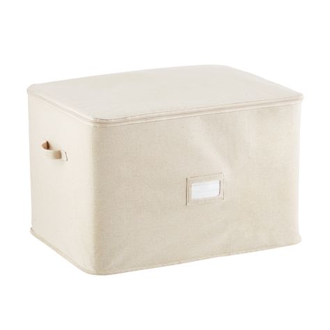 Linen Closet Storage, Closet Storage Bins, Large Storage Bins, Storage Totes, Large Storage Bags, Linen Closet Organization, Canvas Storage, The Container Store, Shop Storage