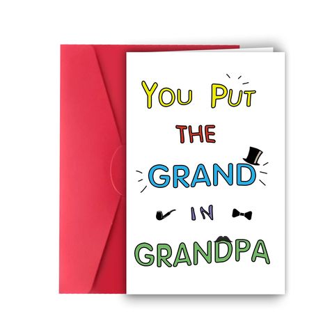 PRICES MAY VARY. 【Fathers Day Gifts for Grandpa】:On the occasion of Father's Day, can you give this perfect Father’s Day gift to your family. 【Grandad Fathers Day Card】:Imagine when your family opens a funny gift filled with love, their faces show a bright smile. There's nothing like this gift! 【Products Information】: This greeting card size is 8 x 5.3inches / 20.5 x 13.5cm,Printed on 300 grams of recyclable white paper,and it comes with a red envelope and envelope sticker. 【Blank Inside】: The i Cards For Grandfather, Cards For Grandpa, Birthday Gifts For Grandpa, Grandfather Birthday, Gifts For Grandpa, Creative Birthday Cards, Grandpa Birthday Gifts, Greeting Card Size, Father's Day Cards