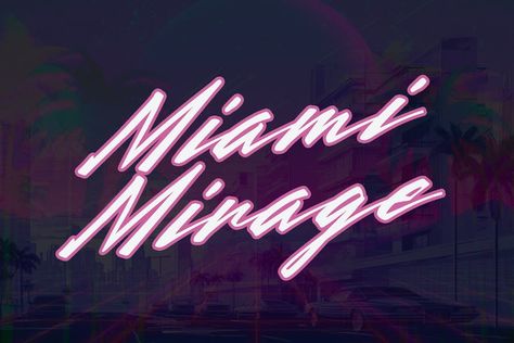 Miami Mirage is a script font that draws inspiration from the vibrancy of the 1980s era in Miami, Florida. It’s a modern, vibrant font that is designed to evoke the energy and style of the decade. The font has a lively, playful feel. Try before you buy Miami Mirage font for iOS, Android, macOS, or […] The post Miami Mirage Font appeared first on FreeFontDL. Miami Font, Decorative Fonts, Script Typeface, Typeface Font, Commercial Fonts, A Script, Bold Fonts, Font Names, Font Generator