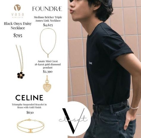 Taehyung Jewelry, Taehyung Necklace, University Outfits, Bts Fanfiction, University Outfit, Chanel Necklace, Chanel Earrings, Kpop Fashion Outfits, Kpop Fashion