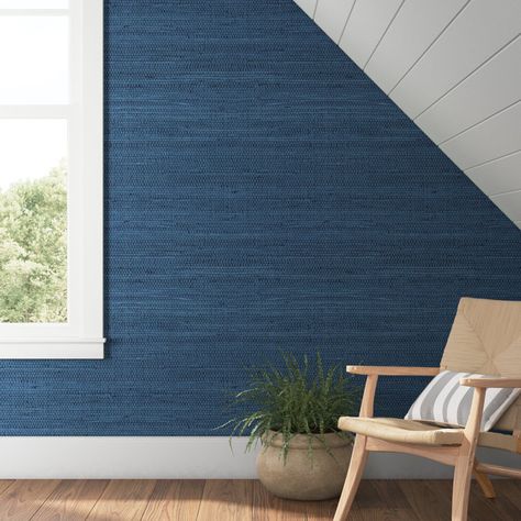 Grasscloth Wallpaper Dining Room, Coastal Wallpaper, Beach Retreat, Grasscloth Wallpaper, Coastal Blue, Peel Stick Wallpaper, Beachcrest Home, Accent Wallpaper, Renter Friendly