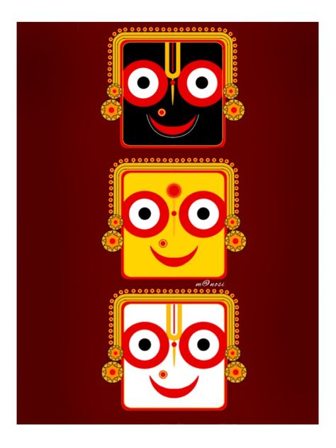 Jai Jagannath Drawing, Jagannath Rangoli Design Easy, Jagannath Rangoli, Jagannath Painting Easy, Cute Drawings For Kids, Easy Rangoli Designs Diwali, Krishna Drawing, Deco Paint, Rangoli Designs Diwali