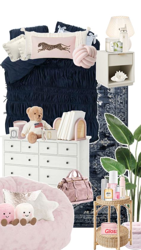 Navy Room Decor, Room Wishlist, College Dorm Room Decor, Pink Room Decor, Room Redesign, Pinterest Room Decor, Girly Room, Preppy Room, Cute Room Ideas