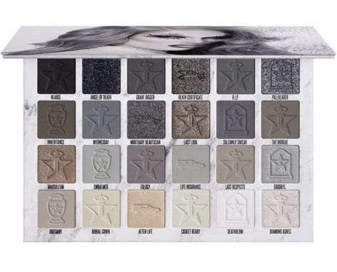 Literally every shade of grey you need for the most oerfect smokey eye! #smokeyeyemakeup #smokeyeye #eyeshadow Grey Eyeshadow, J Star, Makeup Pallets, Gray Eyes, Eyeshadow Pallets, Jeffree Star Cosmetics, Matte Metallic, Makeup Goals, Pressed Powder