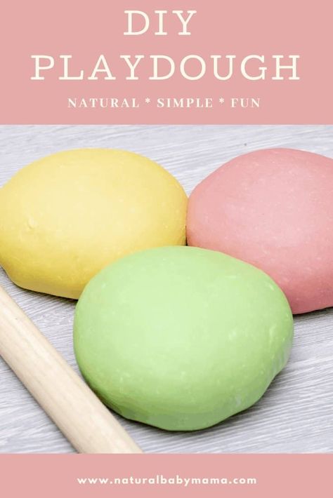 This simple, easy DIY natural playdough recipe uses organic food-based coloring. This will save you money and keep your kids entertained for hours! Organic Playdough Recipe, Cinnamon Play Dough, Easy Playdough, Natural Play Dough, Natural Playdough, Play Dough Recipe, Diy Playdough, Natural Kids, Natural Play