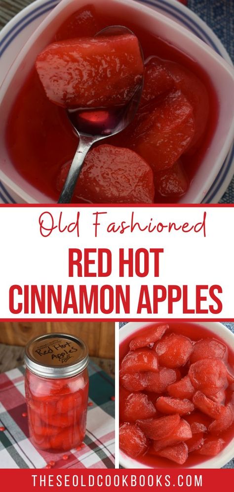 Red Hots Apple, Cinnamon Apple Rings Canned, Red Hot Cinnamon Jelly, Red Hot Cinnamon Pears, Canned Red Hot Cinnamon Apples, Red Hot Cinnamon Apple Jelly, Red Hot Apples Canning, Cinnamon Apples With Red Hots, Apple Pickles Recipe