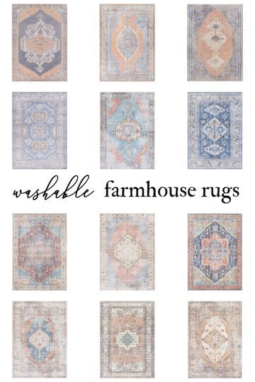 Farmhouse Style Rugs, Boutique Rugs, Farmhouse Laundry, Vintage Farmhouse Style, Rug Cleaner, Farmhouse Rugs, Antique Farmhouse, Types Of Flooring, Washable Rug