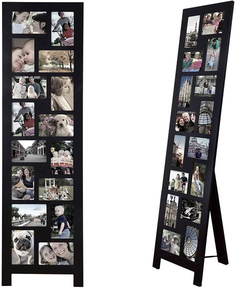 PRICES MAY VARY. UNIQUE FREE STANDING STYLE - This folding picture frame like a screen, can be used as a great home décor accessories for its traditional rustic American look! Great way to organize and display pictures MOBILE & PORTABLE - This standing picture frames is simply moved around the house if necessary and can easily be carried by 1 person. PREMIUM MATERIAL - Durable engineered wood picture frames with matte black finished last longer and add a touch of elegance that plastic frames jus Large Collage Picture Frames, Standing Easel, Family Picture Collages, Multi Picture Frames, Style Collage, Family Picture Frames, Tabletop Picture Frames, 8x10 Picture Frames, 4x6 Picture Frames