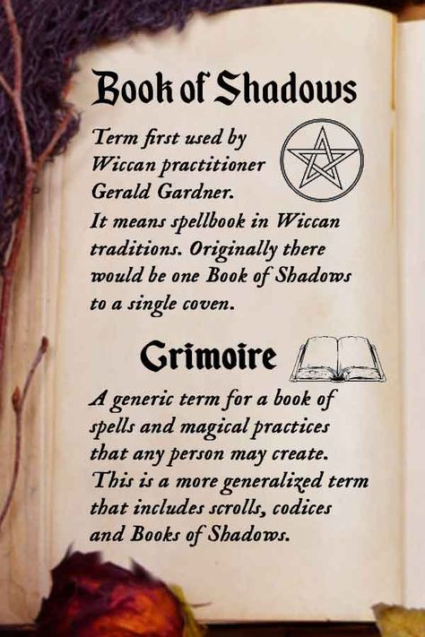 Book Of Shadows Book Cover, Book Of Shadows Opening Page, Starting Book Of Shadows, Stuff To Put In Your Book Of Shadows, How To Start A Shadow Book, Book Of Shadows Vs Book Of Mirrors, Difference Between Book Of Shadows And Grimoire, Grimoire Book Aesthetic, What To Include In Book Of Shadows