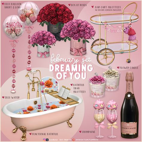 Sims 4 Rose Petals Cc, Sims 4 Champagne Cc, Sims 4 Cc Wedding Flowers, Sims 4 Cc For Free, Sims 4 Flowers Decor, Sims 4 Bougie Cc, Sims 4 Tea Party, Rose Sims 4 Cc, Sims 4 Shower Cc Maxis Match