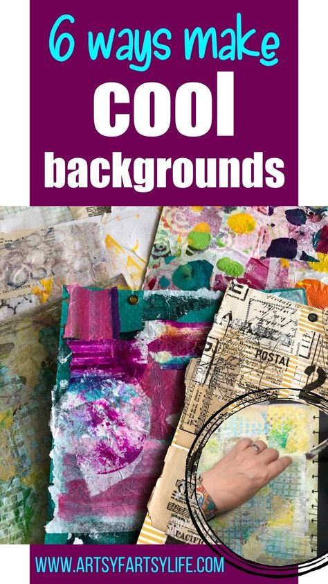 Background Pages Paper, Art Journal Background Ideas, Art Journal Ideas Creative, Art Journal Pages Ideas Creativity, Art Journal Pages Ideas, Mixed Media Backgrounds Tutorial, Mixed Media Collage Techniques, Mixed Media Canvas Collage, Altered Art Canvas