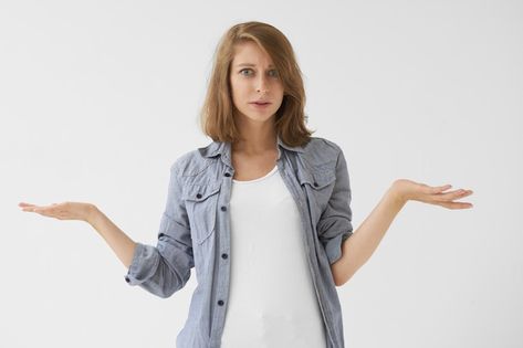 Confused Expression, Camera Girl, 100 Heads, Meme Stickers, Who Cares, Clueless, Body Language, Free Photo, Denim Vest