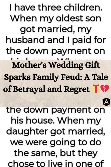 Family, love, and weddings - a recipe for joy and celebration, right? Well, not always. Meet our main character, a mother of three, who found herself in the eye of a storm when her wedding gifts to her children sparked a family feud. This is not your typical family drama, but a tale of regret, betrayal, and a whole lot of emotional turbulence. So, buckle up as we dive into this rollercoaster of a story! 😱🎢💔 Mother Gifts Wedding, Mother Wedding, Family Feud, Family Drama, A Storm, Main Character, Friend Wedding, Three Kids, Family Love