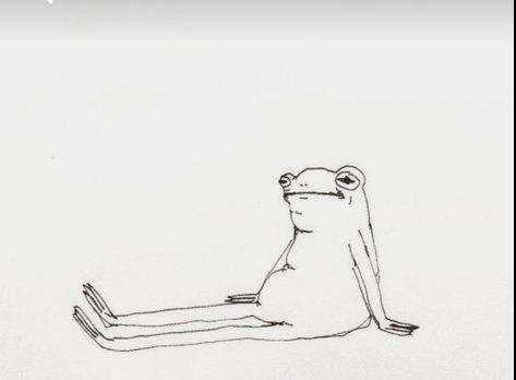 Lazy frog Frog On A Skateboard Drawing, Frog With Long Legs Drawing, Big Frog Drawing, Frog With Umbrella Tattoo, Funky Frog Tattoo, Grumpy Frog Drawing, Goofy Frog Drawing, Standing Frog Tattoo, Sitting Frog Tattoo