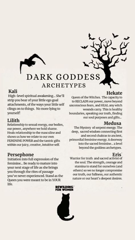 Divine Feminine Sexuality Goddesses, Gods In Witchcraft, Spells For Energy, Nyx Goddess Ritual, Dieties For Witches, Crystals For Hekate, Working With Hekate, Deities Witchcraft List, Dark Godesses