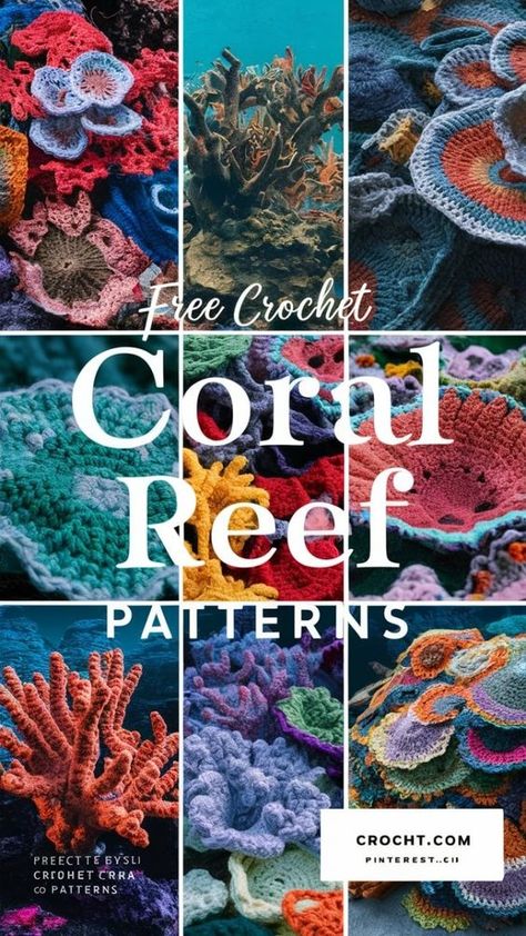 Dive into coral reef crochet with our collection of free patterns! Explore stunning, ocean-inspired designs that capture the vibrant beauty of coral reefs. Perfect for adding a touch of underwater elegance to your crochet projects, these patterns are a creative way to bring the ocean’s wonders to life. #CoralReefCrochet #FreePatterns #OceanInspired #CrochetDesigns Hyperbolic Crochet Coral Reef, Crocheted Coral Reef, Free Ocean Crochet Patterns, Crochet Coral Reef Pattern, Crochet Coral Pattern Free, Expert Crochet Patterns, Crochet Coral Pattern, Coral Crochet Pattern, Ocean Amigurumi Free Pattern