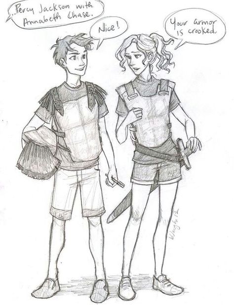 Percy Jackson and Annabeth Chase Young Percabeth, Burdge Bug, Percy Jackson Drawings, Percy And Annabeth, Draw The Squad, Percy Jackson Fan Art, Percy Jackson Memes, Kane Chronicles, The Labyrinth