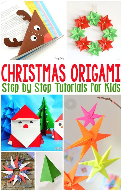 Christmas Origami For Kids, Holiday Origami, Origami Kids, Origami Christmas Ornament, Origami For Kids, Easy Origami For Kids, Origami Step By Step, Kids Origami, Folding Origami