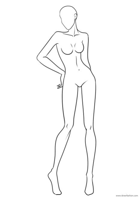 Figure-Template-42-otlines Model Template Fashion Figure Drawing, Female Figure For Fashion Design, Fashion Templates Female Front And Back, Female Fashion Figure Template, Fashion Illustration Template Women Figure Drawing, Fashion Illustration Template, Fashion Model Drawing, Fashion Figure Templates, Fashion Model Sketch