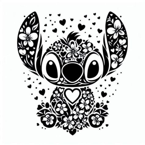 Disney Silhouette Art, Stitch Coloring Pages, Stitch Tattoo, Disney Free, Floral Svg, Funny Disney, Stitch Cartoon, Cricut Craft Room, Disney Stitch