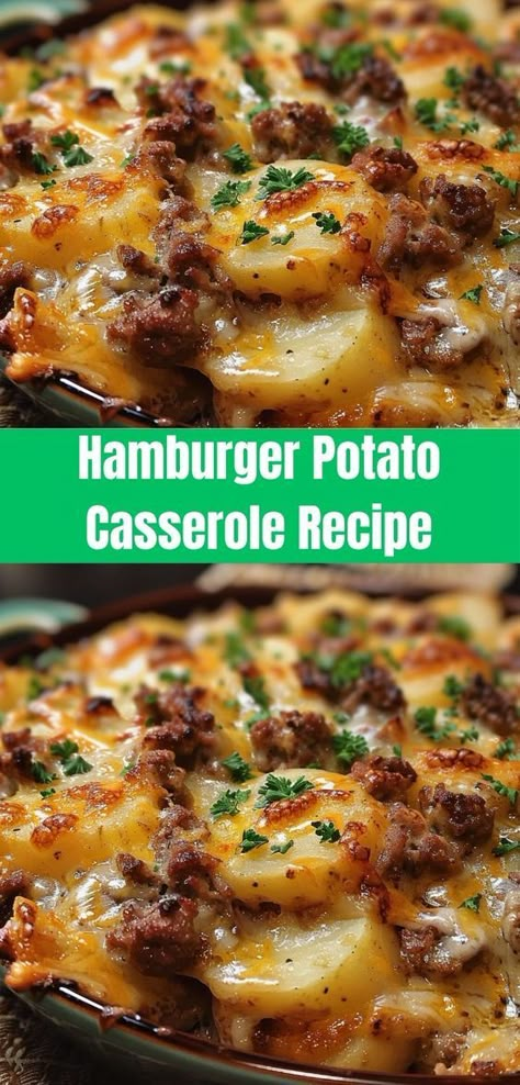 Hamburger Potato Casserole Recipe Ingredients: 1 ½ Pounds Of Ground Beef 4 Large Russet Potatoes Best Hamburger Casserole Recipes, Hamburger Casserole Recipes, Hamburger And Potatoes, Hamburger Potato Casserole, Hamburger Casseroles Recipes, Chicken Honey, Ground Beef Casserole Recipes, Hamburger Casserole, Potatoe Casserole Recipes