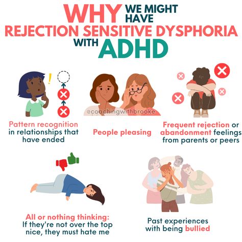 Just a few of the many reasons why ADHDers might feel RSD.   👉RSD (Rejection Sensitive Dysphoria) is an extreme, overwhelming emotional response to criticism, teasing, feedback, or rejection. Perceived or real.  If you're ready to manage your ADHD symptoms while harnessing your strengths, get matched with one of our certified ADHD coaches!  http://bit.ly/cwbapply  #adhdcoach #adhd #adultadhd #adhdisreal #adhdwomen #adhdprobs Coping Skills, Rejection Sensitive Dysphoria, Child Development Psychology, Emotional Response, Mental Health Facts, Free Webinar, Mental And Emotional Health, Health Facts, Emotional Health