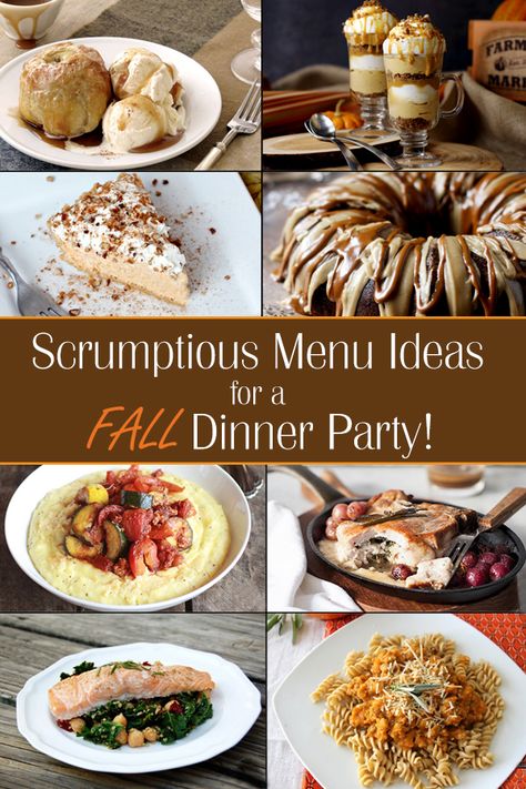 Fall Dinner Party Menu Ideas - Ideas for throwing a fall-themed dinner party with recipes that look and taste totally fancy, but are relatively simple to prepare! Fall Dinner Party Menu Ideas, Fall Party Menu, Salad Autumn, Autumn Pasta, Fall Dinner Menu, Autumn Dinner Party, Dinner Party Menu Ideas, Party Menu Ideas, Turkey Apple