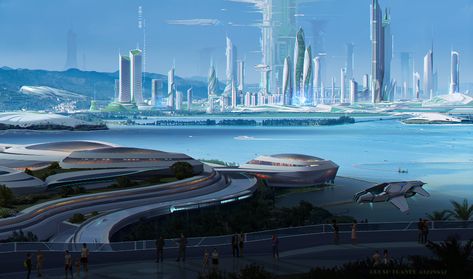 ArtStation - sci-fi city from china kunming, Brush Travel Futuristic Architecture Future City, Modern Futurism, Futuristic House, Sci Fi Architecture, Futuristic Vehicles, Futuristic Cities, Future Cities, Futuristic Building, Future Buildings