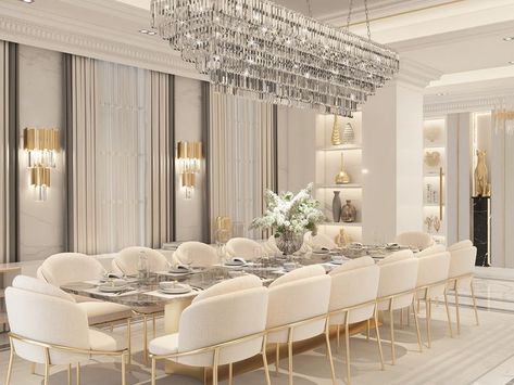 Room With Chandelier, Luxury Dining Room Decor, Dining Room Design Luxury, Dining Room Design Modern, Dining Room Paint, Dining Room Wallpaper, Dinning Room Design, Dining Room Colors, Dining Room Interiors