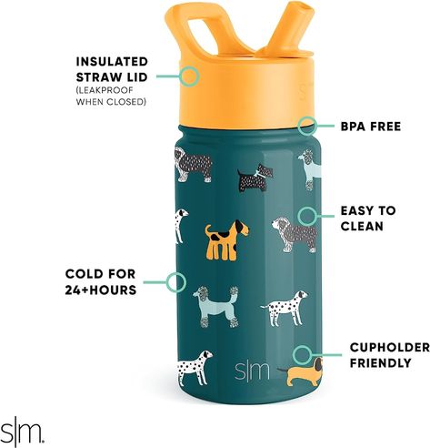 Leak Proof Water Bottle, Kids Bottle, Double Wall Tumblers, Reusable Tumbler, Straw Cup, Stainless Steel Thermos, Kids Water, Bottle With Straw, Kids Tumbler