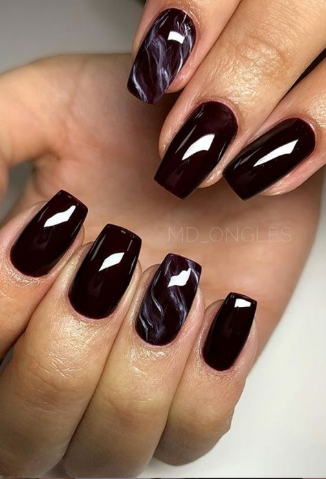 A women's lifestyle destination dedicated to style, entertainment, love, and living beautifully. Nail Art On Dark Nails, Black Rectangle Nails, Black Gel Nails Short Square, Dark Colors Nails Design, Nail Design Square Shape, Short Rectangle Nails, Nails Idea Short, Black Dip Nails Ideas, Short Black Square Nails