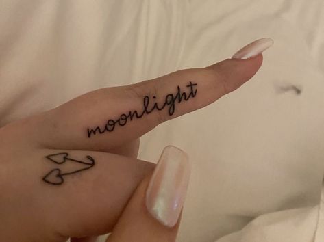 Cute Tattoos For Women Leg, Just Like Magic Tattoo, Moonlight Tattoo Ideas, Yours Truly Tattoo, Ariana Grande Inspired Tattoos, Ariana Grande Tattoo Ideas, Honeymoon Tattoo, Intimate Tattoo, Girly Tattoo Ideas