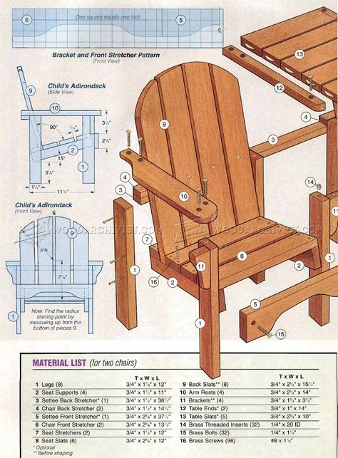 Outdoor Chairs Wooden, Kursi Outdoor, Adirondack Chair Plans Free, Chair Woodworking Plans, Adirondack Chair Plans, Adirondack Furniture, Wood Furniture Plans, Woodworking Chair, Folding Adirondack Chairs