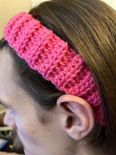 Crochet Ribbed Headband - Etsy Crochet Headband With Ribbon, Adjustable Pink Crochet Headband, Etsy Listing, Solid Color, Etsy Shop, Crochet, Color