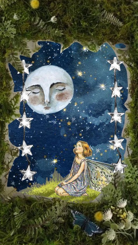 fairy and moon #fairy #collage #moon #cottagecore #vintage #aesthetic #garden #nature Nature, Cottagecore Vintage Aesthetic, Moon Cottagecore, Fairy Collage, Cottagecore Fairy, Cottagecore Vintage, Moon Fairy, Aesthetic Garden, Moon Photos