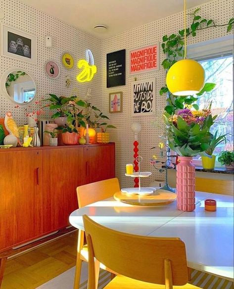 5 Unexpected Retro Trends Interior Designers are Reviving for 2024 | SampleBoard Blog Pastel Living Room, Colorful Apartment, Bank Check, Apartment Decoration, Colourful Living Room, Deco Retro, Apartment Aesthetic, Retro Interior, Apartment Decor Inspiration