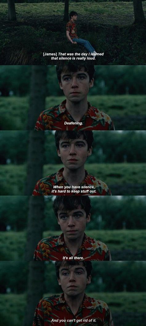 when you have silence, its hard to keep stuff out. its all there. -the end of the f***ing world. Coco Film, Joker Film, French Film, Story Post, Septième Art, I Love Cinema, World Quotes, Quotes Thoughts, Movie Lines