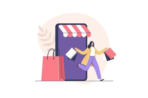 Online shopping vector concept | Premium Vector #Freepik #vector #web-store #online-store #online-shop #phone-shop Shopping Vector, Shopping Pictures, Fashion Design Classes, Salon Software, Wellness Industry, Aesthetic Clinic, Crm System, Business Performance, Vector Online