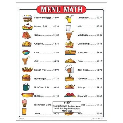 Maths For Beginners, Menu Math, Real Life Math, Boondock Saints, Banana Split, Math Worksheets, Root Beer, Kids Education, Price List