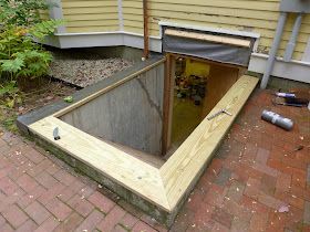 Nails and Sawdust: Rebuilding an old Bilco basement bulkhead door Basement Trap Door, Basement Bulkhead, Bulkhead Ideas, Refurbished Door, Bulkhead Doors, Bilco Doors, Basement Door, Door Alternatives, Building A Basement