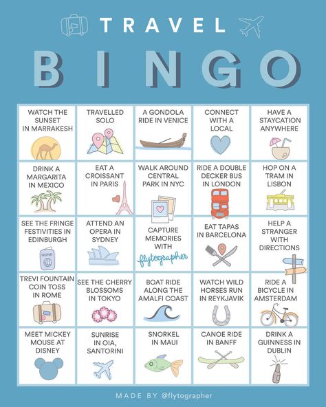 Travel Bingo For Adults, Travel Theme Games, Travel Theme Activities, Travel Bingo, Student Exchange, Travel Bridal Showers, Free Bingo Cards, Travel Birthday, Bingo Template