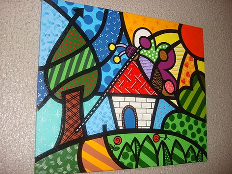 ArtdAuci AMA arte de Romero Britto!! Romero Britto Art, Britto Art, Painting Lesson, Bel Art, Painting Art Lesson, Pola Sulam, Pop Art Painting, Painting Lessons, Art Drawings For Kids